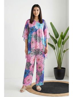 Aurelia - Women's Multicolour Floral Print Cotton Blend Co-Ord Set