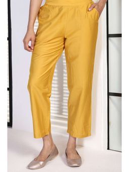 W - Yellow Solid Straight Pant