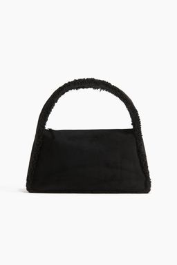 H&M - Women Black Teddy-Trimmed Shoulder Bag