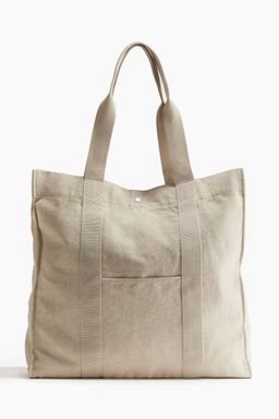 H&M - Men White Canvas Shopper Bag