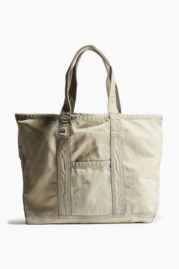 H&M - Men Beige Washed-Look Denim Shopper Bag