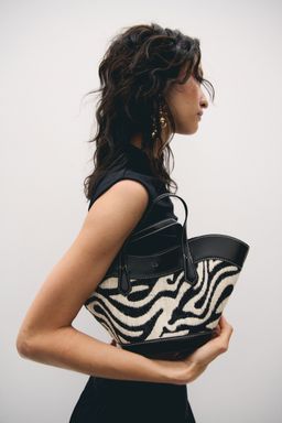 H&M - Women Black Jacquard-Weave Crossbody Bag