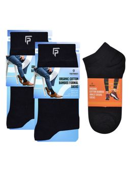 Footprints - Odour Free Organic Cotton & Bamboo 2 Men Formal & 1 Ankle Casual Socks Pack of 3