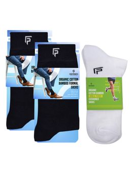 Footprints - Odour Free Organic Cotton & Bamboo 2 Men Formal & 1 Ankle Terry Socks - Pack of 3