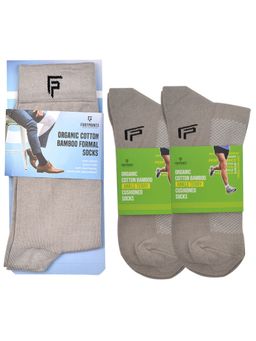 Footprints - Odour Free Organic Cotton & Bamboo 1 Men Formal & 2 Ankle Terry Socks - Pack of 3