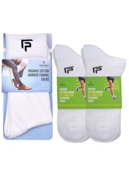 Footprints - Odour Free Organic Cotton & Bamboo 1 Men Formal & 2 Ankle Terry Socks - Pack of 3