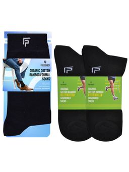 Footprints - Odour Free Organic Cotton & Bamboo 1 Men Formal & 2 Ankle Terry Socks - Pack of 3