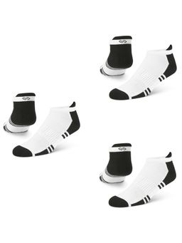 Dynamocks - Dual Solid White Men Bamboo Ankle Length Socks - Free Size - Pack of 3 Pairs
