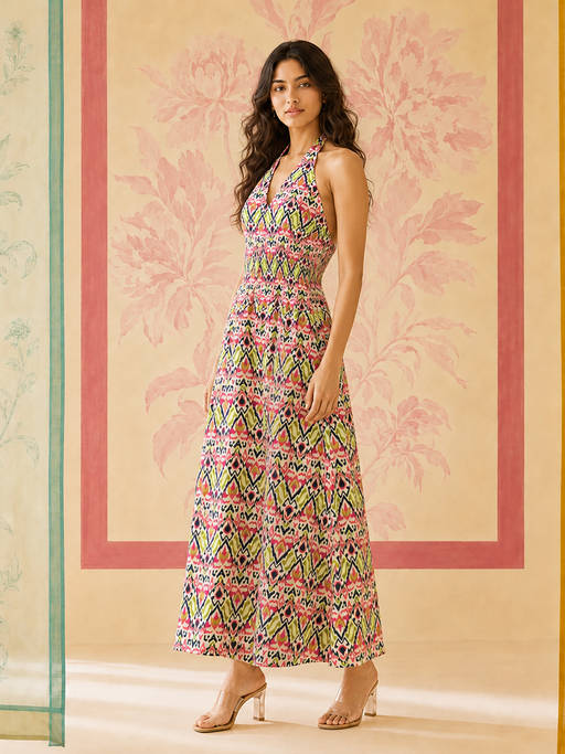 ikat halter dress Buy Spring Soul Multi-Colour Multi-coloured Neck (XS) Online Mini dress
