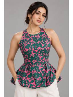 Twenty Dresses by Nykaa Fashion - Green Printed Cotton Fit Top
