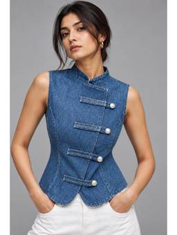 Twenty Dresses by Nykaa Fashion - Denim Solid Top