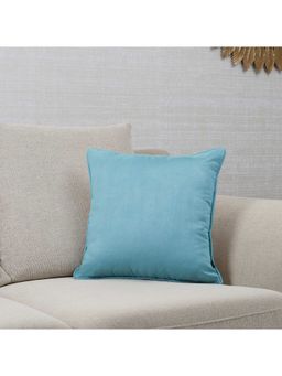 HomeTown - Nora Shades Suede Reversible Solid Cushion Cover 40 x 40 Cm in Turquoise Colour