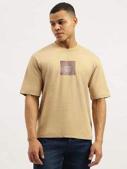 United Colors of Benetton - Men Printed Beige Crew Neck T-Shirt