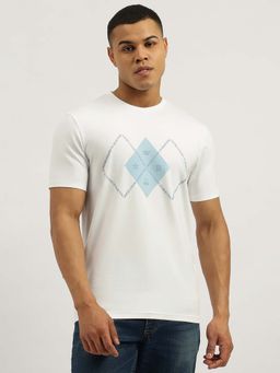 United Colors of Benetton - Men Printed White Crew Neck T-Shirt