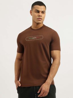 United Colors of Benetton - Men Printed Brown Crew Neck T-Shirt