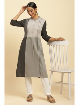 W - Grey Printed Kurta