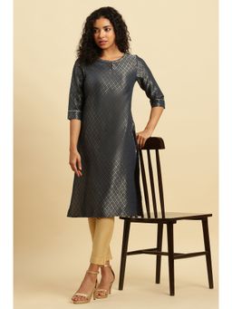 W - Grey Woven Kurta