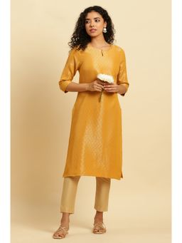 W - Yellow Woven Kurta