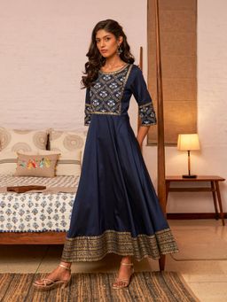 W - Blue Embroidered Dress