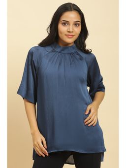 W - Blue Solid Top