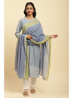 W - Blue Solid Dupatta