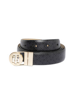 Tommy Hilfiger - Women Riza Reversible Leather Belt - Black & Beige