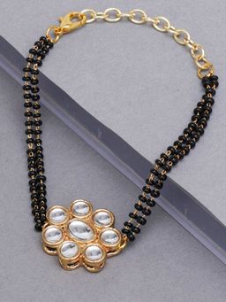 Karatcart - Gold Plated Handcrafted Kundan Bracelet for Women