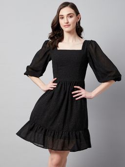 Marie Claire - Women Casual Black Colour Above Knee Dress