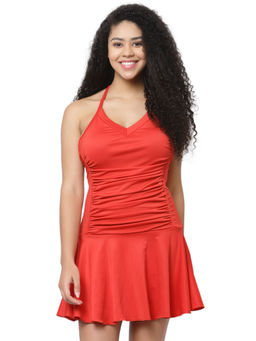 Cukoo - Padded Red Halter Neck Swimwear