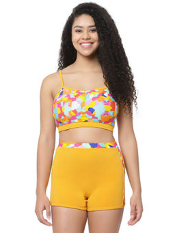 Cukoo - Padded Yellow Printed Swimwear (Set of 2)