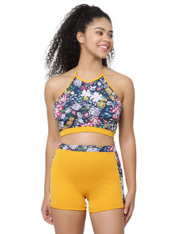 Cukoo - Padded Yellow Printed Swimwear (Set of 2)