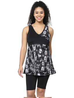 Cukoo - Padded Black Printed Swimsuit (Set of 2)