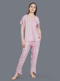 Velure - Colourful Stripes Night Suit (Set of 2)