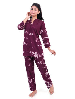 Velure - Ethnic Tie-Dye Kurti Style Night Suit (Set of 2)