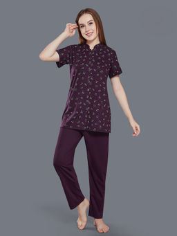 Velure - Floral Print Night Suit (Set of 2)