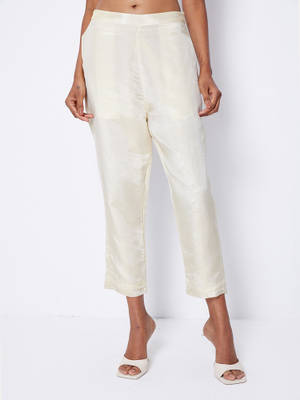 Buy Ancestry Off White Cigarette Pant Online