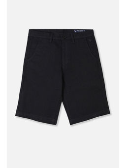 Allen Solly - Boys Black Regular Fit Textured Shorts