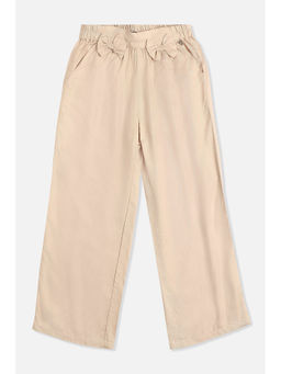 Allen Solly - Girls Beige Solid Regular Fit Trouser