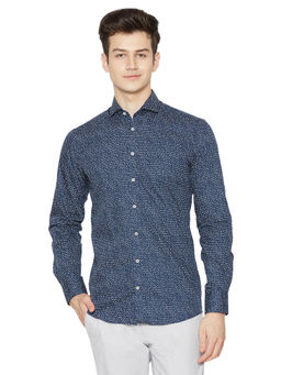 Bruun & Stengade - Navy Blue Printed Casual Shirt