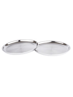 ZEBRA - Double Wall Stainless Steel Quarter/Side Plate (Set Of 2) 21Cm