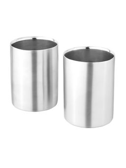 ZEBRA - Double Wall Stainless Steel Amrapali Glass (Set Of 2) 350Ml