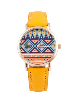 Teal by CHUMBAK - Yellow PU Leather Watch