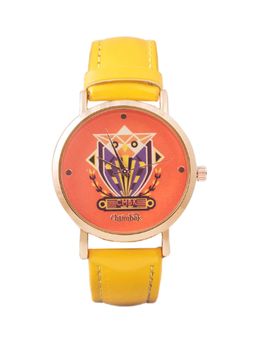 Teal by CHUMBAK - Yellow PU Leather Watch