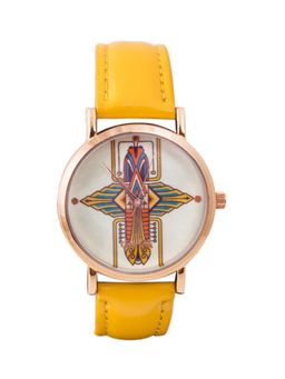 Teal by CHUMBAK - Yellow PU Leather Watch