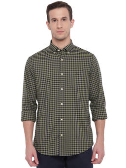 GANT - Green Checks Collar Neck Shirt
