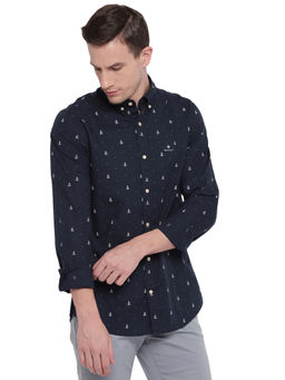 GANT - Navy Blue Printed Shirt