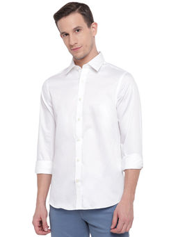 GANT - White Solid Collar Neck Shirt