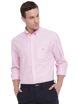 GANT - Pink Solid Collar Neck Shirt