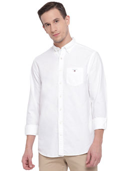 GANT - White Plain Collar Neck Shirt