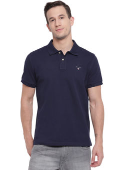 GANT - Navy Blue Plain Polo T-Shirt